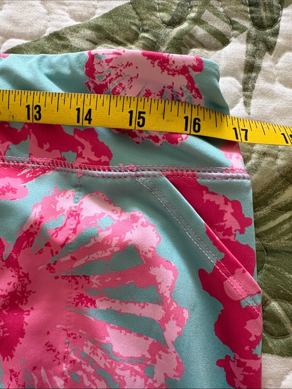 Ana Clare Aqua & Pink Shell-Print Women's Skirt L - Picture 2 of 4